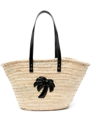 Palm Angels palm-appliqué basket bag - Neutrals
