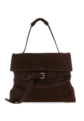 Moschino medium Tie Me suede shoulder bag - Brown