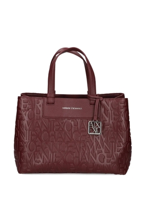 Armani Exchange logo-charm tote bag - Red