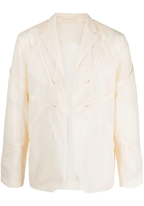 Post Archive Faction multiple-zipper detail blazer - Neutrals