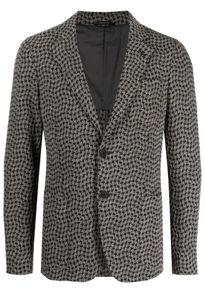 Giorgio Armani houndstooth-pattern single-breasted blazer - Grey