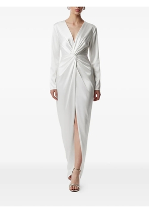 FRAMBOISE twisted V-neck dress - White