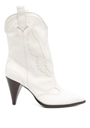 Sophia Webster 80mm wing-patch leather boots - White