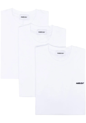 AMBUSH logo-embroidered cotton T-shirt (pack of three) - White