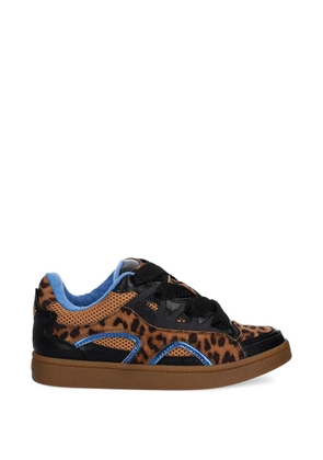 Buffalo leopard print lace-up sneakers - Brown