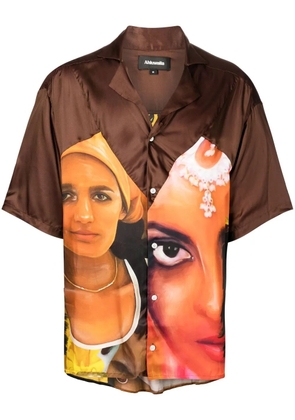 Ahluwalia graphic-print short-sleeved shirt - Brown