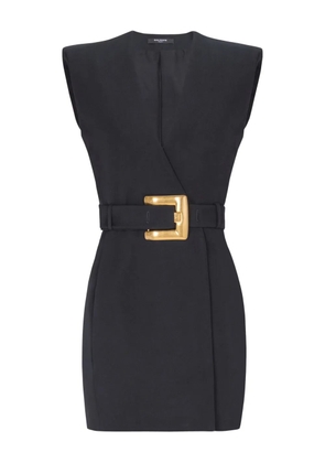 Balmain belted wrap dress - Black