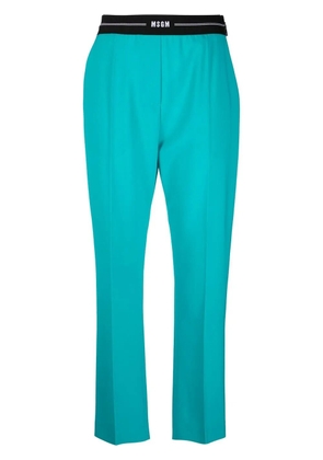 MSGM logo-waist slim tailored trousers - Blue
