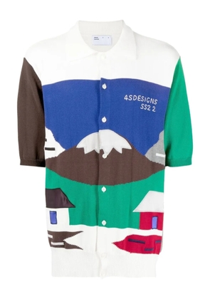 4SDESIGNS intarsia-knit short-sleeve shirt - White