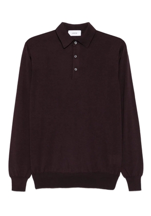 Lardini long-sleeve button polo shirt - Purple