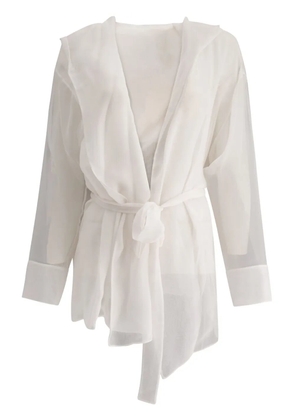 Max Mara hooded silk jacket - White