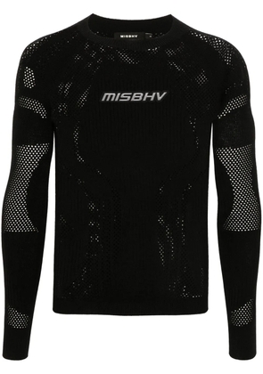 MISBHV logo-appliqué open-knit jumper - Black