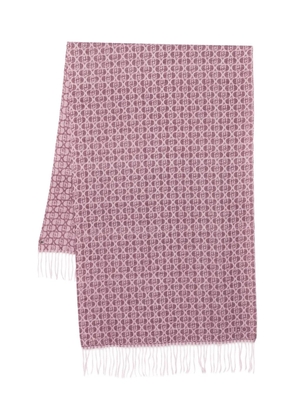 LIU JO logo-pattern fringed scarf - Pink