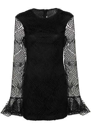 ROTATE BIRGER CHRISTENSEN shiny flounce mini dress - Black