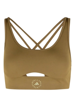 adidas by Stella McCartney cross-back cutout sports bra - Brown