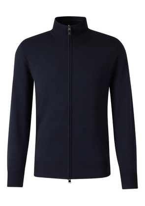 Canali high-neck zip-front cardigan - Blue