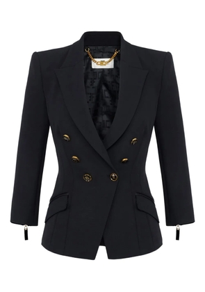 Elisabetta Franchi double-breasted gold-button jacket - Black