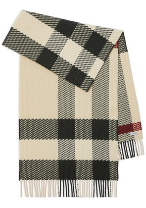 Burberry check-pattern wool scarf - Neutrals