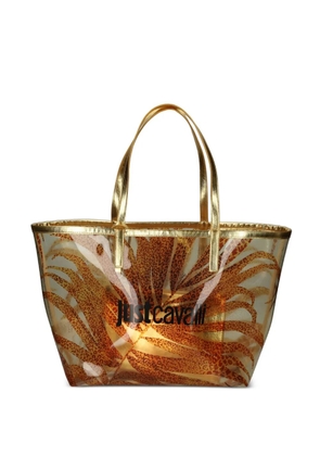 Just Cavalli palm-print tote bag - Brown