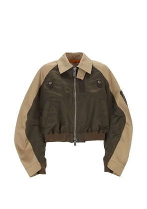 sacai colour-block bomber jacket - Green