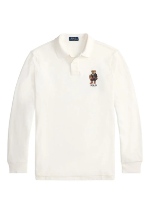 Polo Ralph Lauren bear-embroidered long-sleeve polo shirt - White