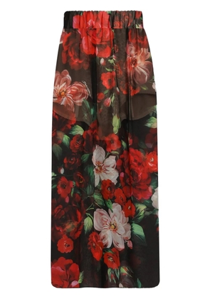Dolce & Gabbana floral-print midi skirt - Black