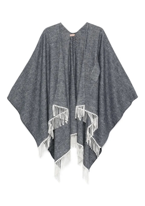 TWINSET fringed poncho - Grey