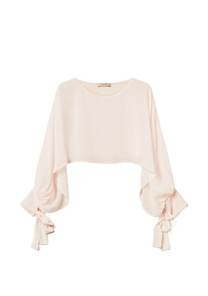 TWINSET bow-detail cropped blouse - Pink