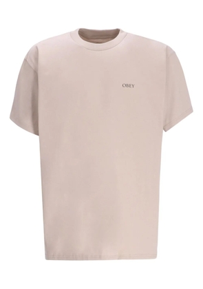 Obey print T-shirt - Neutrals