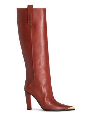 ETRO metallic toe-cap knee-high boots - Red