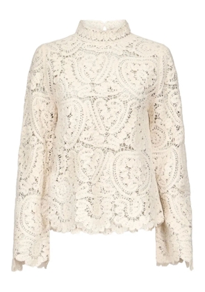 LouLou de Saison Wade paisley-pattern velvet-silk top - Neutrals