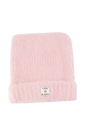Casablanca logo-patch beanie - Pink