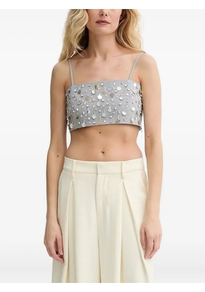 Isabelle Blanche embellished-strappy top - Grey