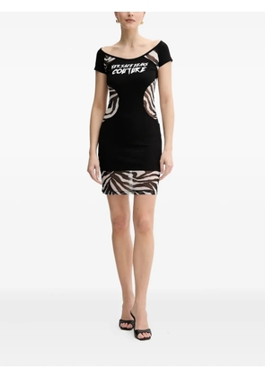 Versace Jeans Couture zebra-print mini dress - Black