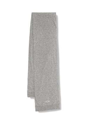 Armani Exchange logo-embroidered scarf - Grey