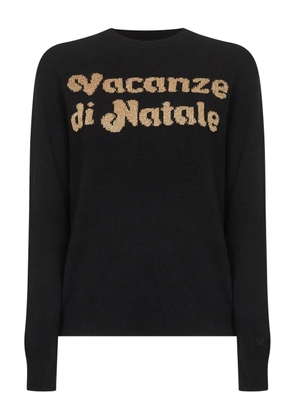 MC2 Saint Barth jacquard-lettering long-sleeve sweater - Black