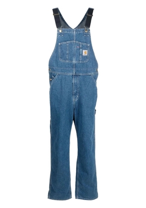 Carhartt WIP logo-patch straight-leg dungarees - Blue