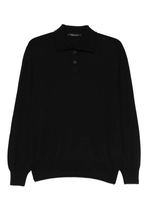 Tagliatore polo-collar wool sweater - Black