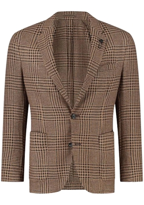 Lardini brooch-detail single-breasted blazer - Brown