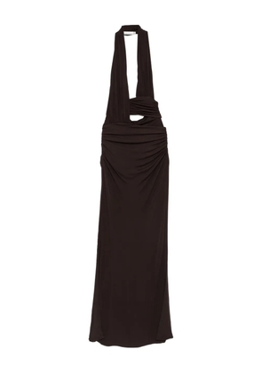 Christopher Esber draped cut-out maxi dress - Brown