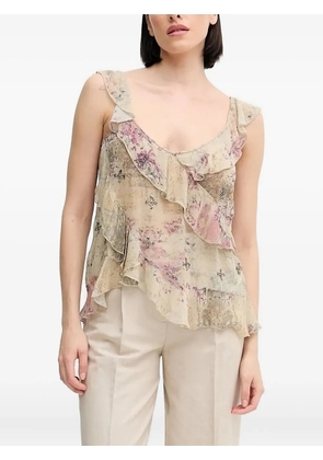 Hoss Intropia bead-embellished ruffled blouse - Green