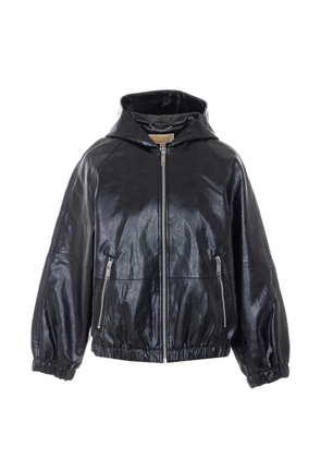 Michael Michael Kors faux-leather hooded jacket - Black