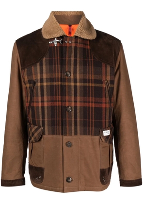 Fay plaid-pattern field jacket - Brown