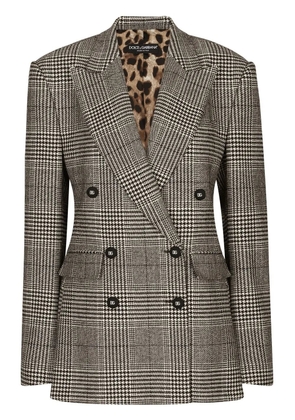 Dolce & Gabbana glen-plaid double-breasted blazer - White