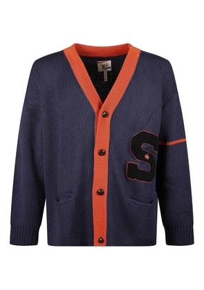Champion buttoned letter-detail cardigan - Blue