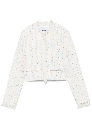MSGM frayed-edge jacket - Neutrals