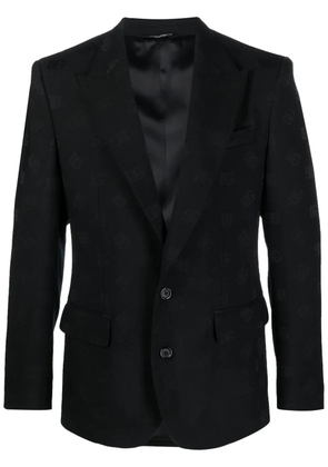 Dolce & Gabbana logo-jacquard single-breasted blazer - Black