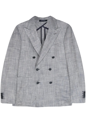 Tagliatore double-breasted herringbone-pattern blazer - White