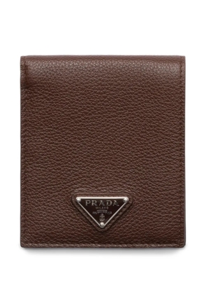 Prada logo-plaque cardholder - Brown