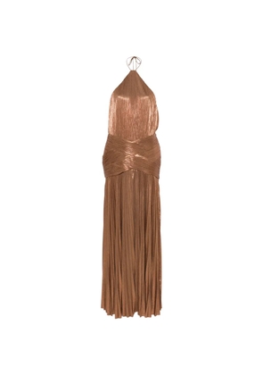 Retrofete Amberley pleated halterneck maxi dress - Brown